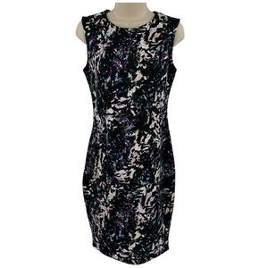 Mossimo Black Purple Multi Print Sleeveless Dress - M